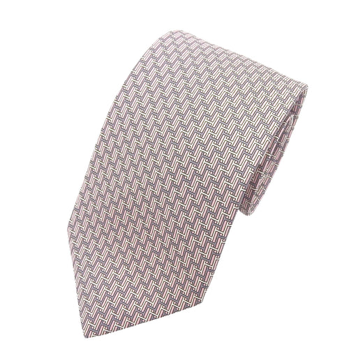 Pristine HERMES tie pink silk mens 605680