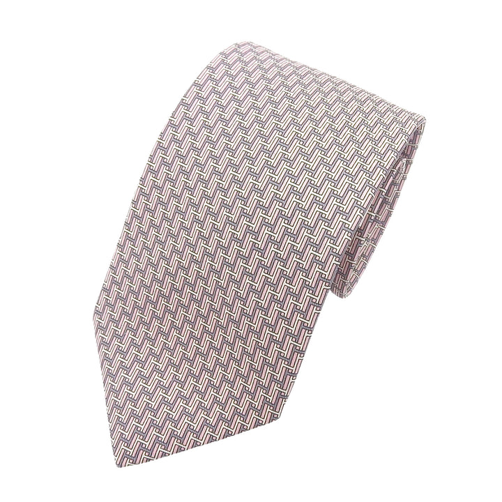 Pristine HERMES tie pink silk mens 605680