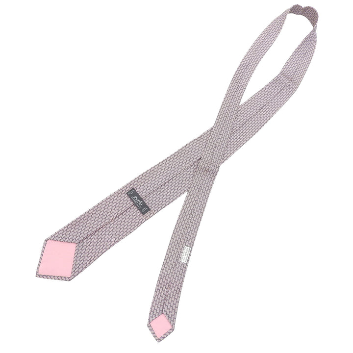 Pristine HERMES tie pink silk mens 605680