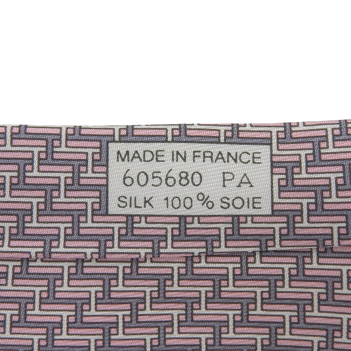 Pristine HERMES tie pink silk mens 605680