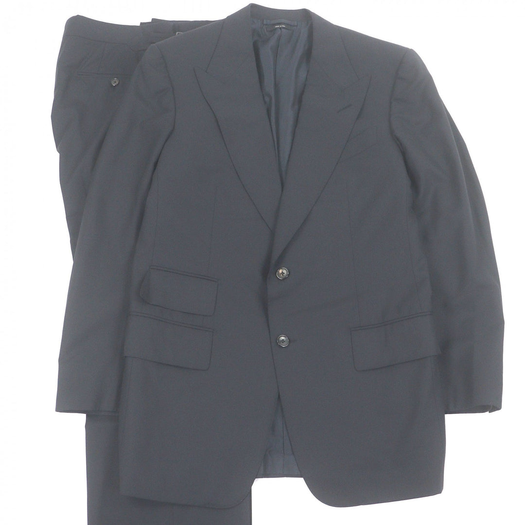 Very Good TOM FORD suit Peak lapel Navy wool