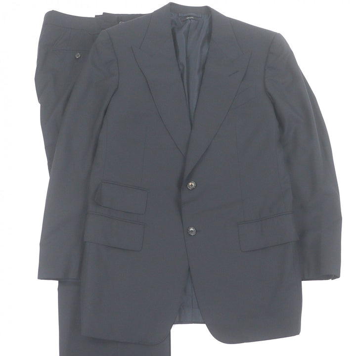 Very Good TOM FORD suit Peak lapel Navy wool