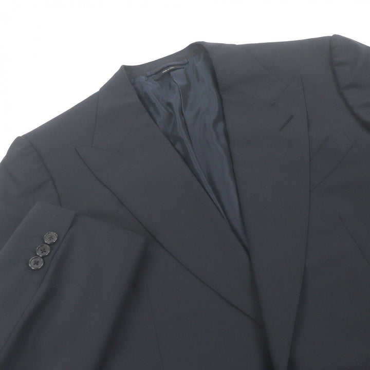 Very Good TOM FORD suit Peak lapel Navy wool