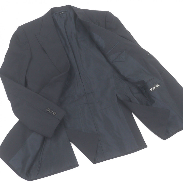 Very Good TOM FORD suit Peak lapel Navy wool