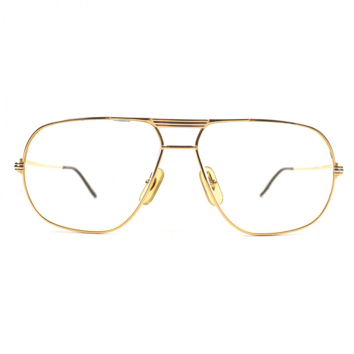 Great Cartier Glasses Trinity Two-bridge logo Metal gold mens