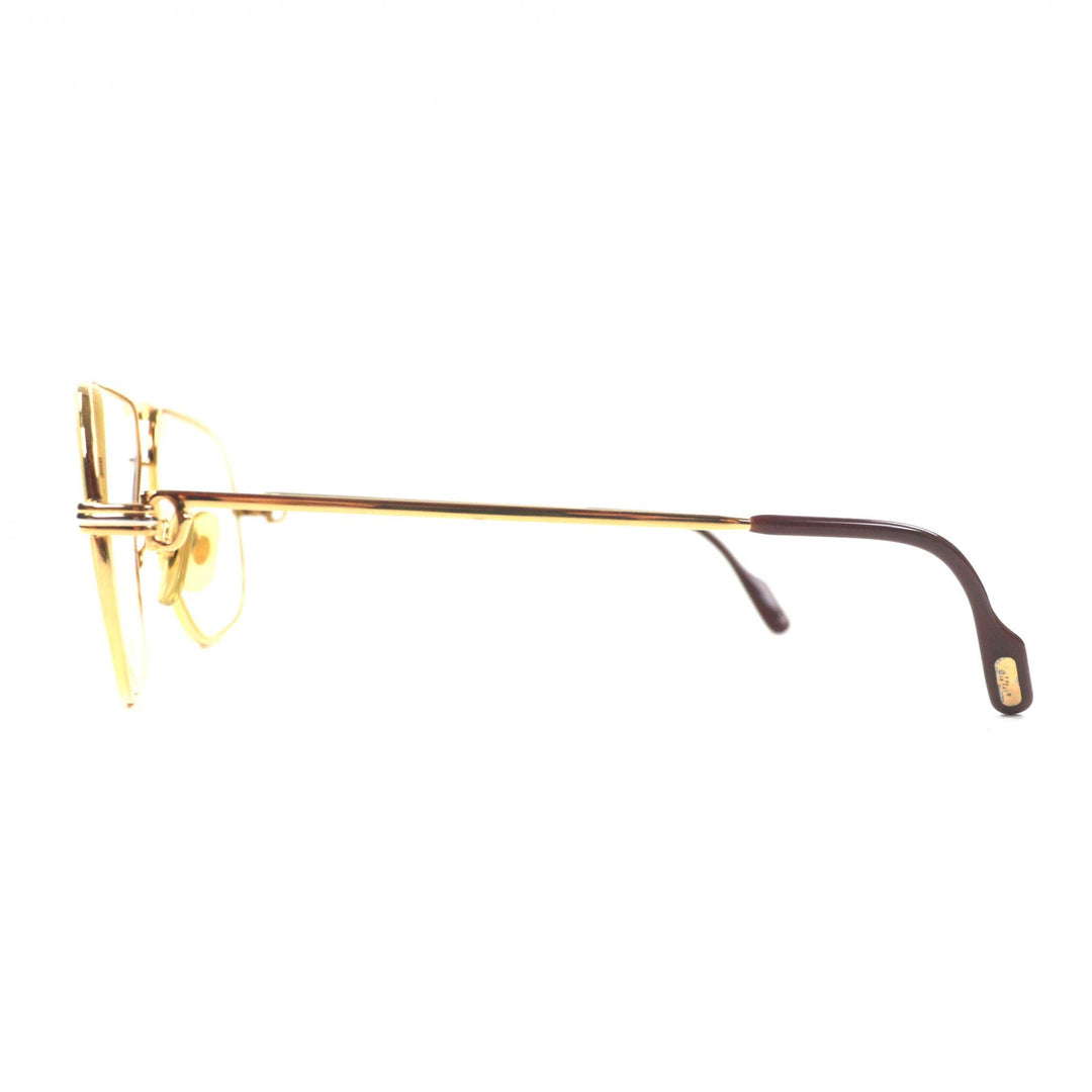Great Cartier Glasses Trinity Two-bridge logo Metal gold mens
