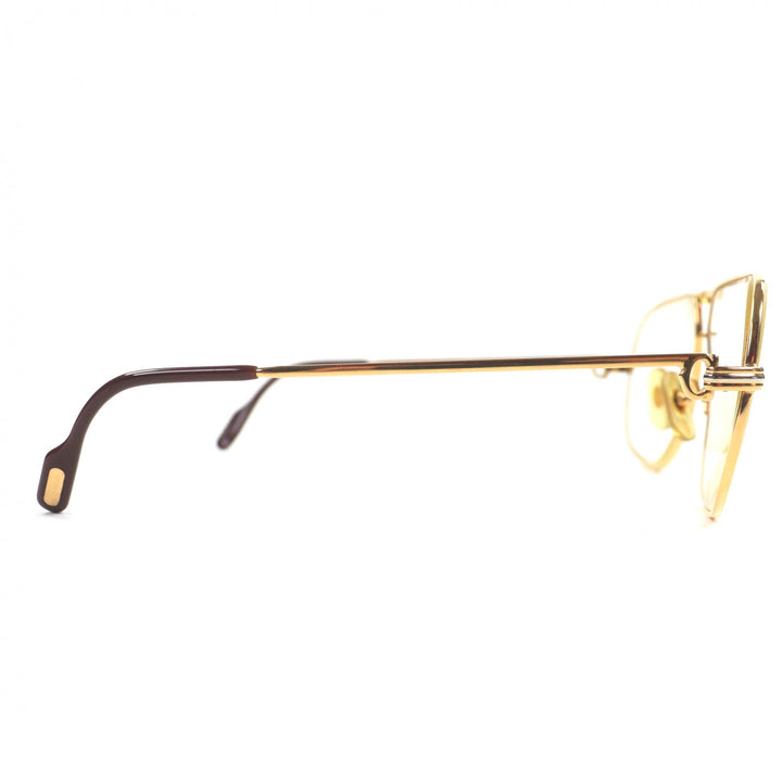 Great Cartier Glasses Trinity Two-bridge logo Metal gold mens