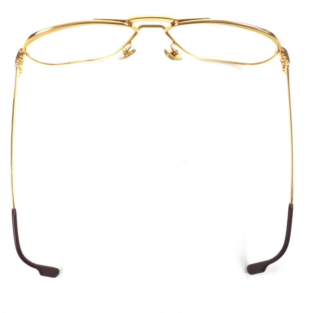 Great Cartier Glasses Trinity Two-bridge logo Metal gold mens