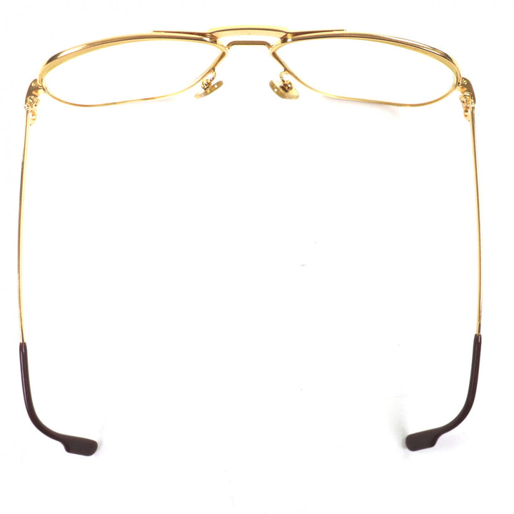 Great Cartier Glasses Trinity Two-bridge logo Metal gold mens