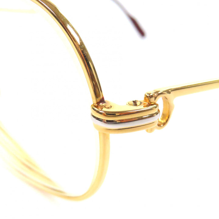 Great Cartier Glasses Trinity Two-bridge logo Metal gold mens