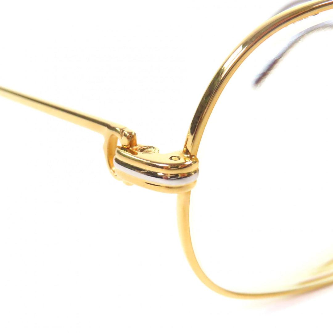 Great Cartier Glasses Trinity Two-bridge logo Metal gold mens
