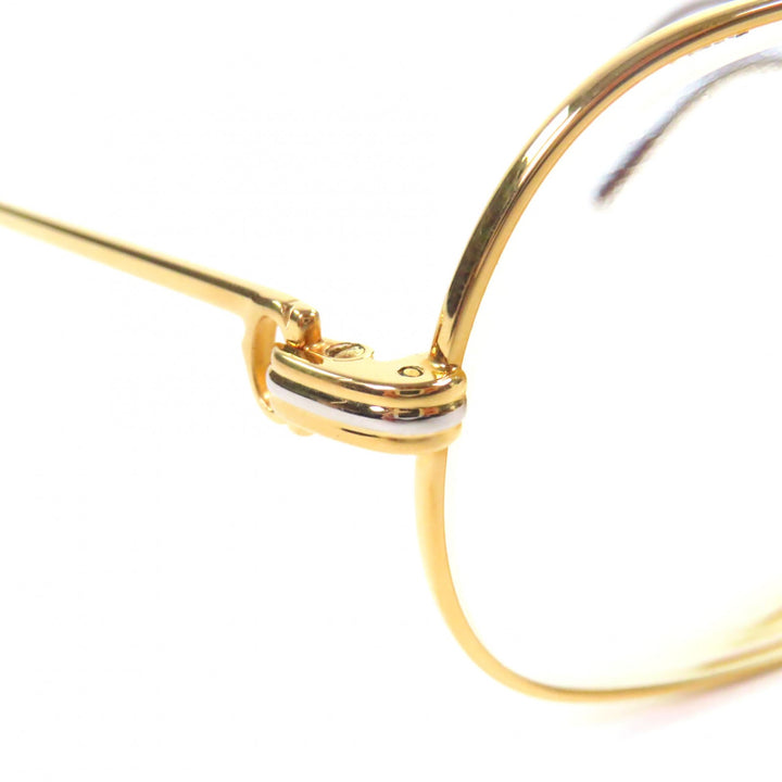 Great Cartier Glasses Trinity Two-bridge logo Metal gold mens