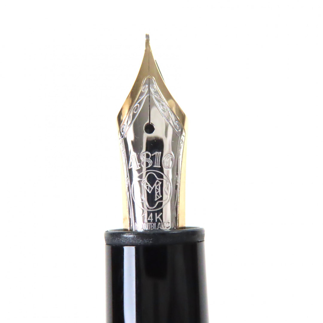 Very Good MONTBLANC fountain pen Meisterstück 146 white star black 14K mens