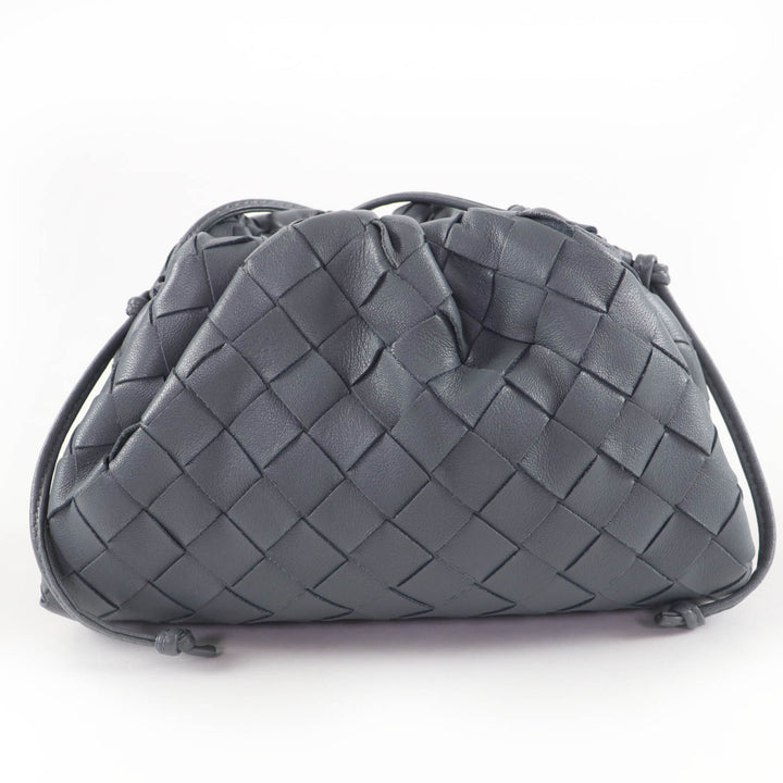 Excellent BOTTEGAVENETA Mini The Pouch Cross Sling bag INTRECCIATO gray 585852