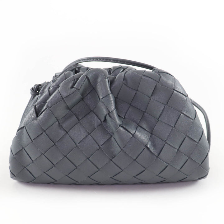 Excellent BOTTEGAVENETA Mini The Pouch Cross Sling bag INTRECCIATO gray 585852
