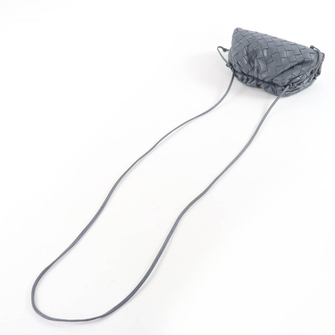 Excellent BOTTEGAVENETA Mini The Pouch Cross Sling bag INTRECCIATO gray 585852