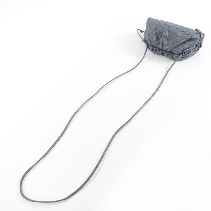 Excellent BOTTEGAVENETA Mini The Pouch Cross Sling bag INTRECCIATO gray 585852