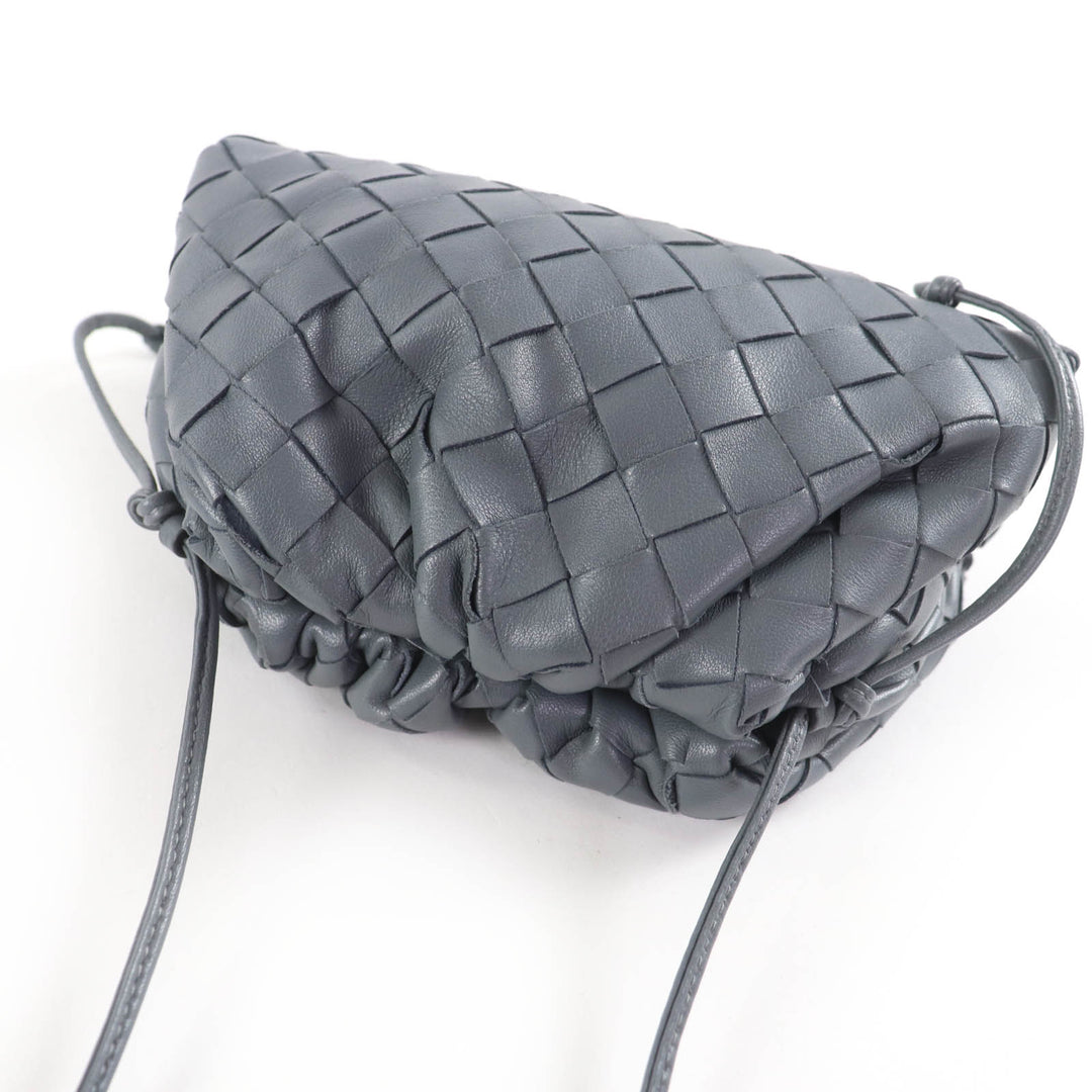 Excellent BOTTEGAVENETA Mini The Pouch Cross Sling bag INTRECCIATO gray 585852