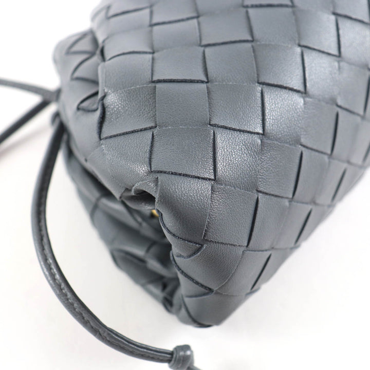 Excellent BOTTEGAVENETA Mini The Pouch Cross Sling bag INTRECCIATO gray 585852