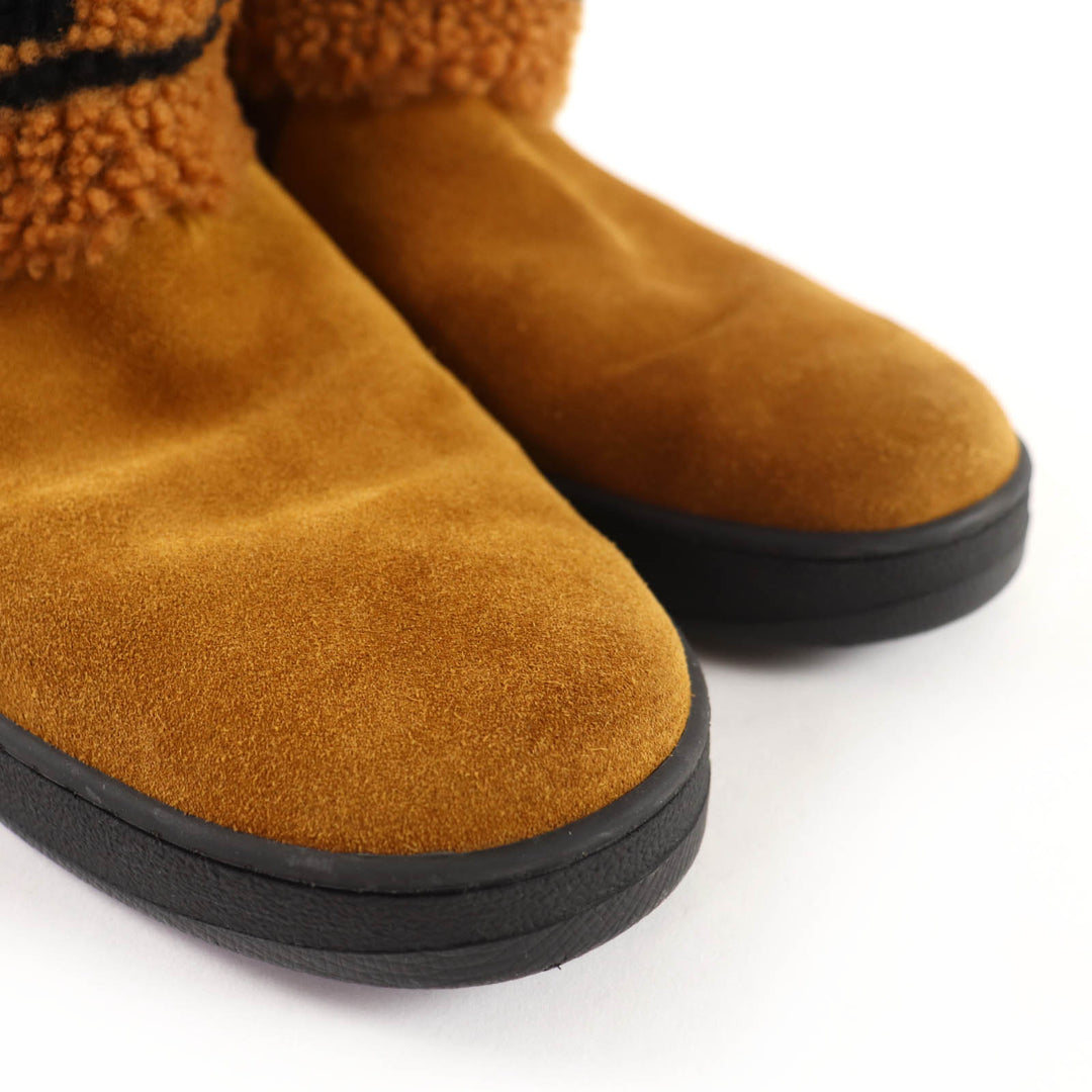Excellent LOUIS VUITTON Ankle boots LV logo shearling boots Brown Mouton 36.5