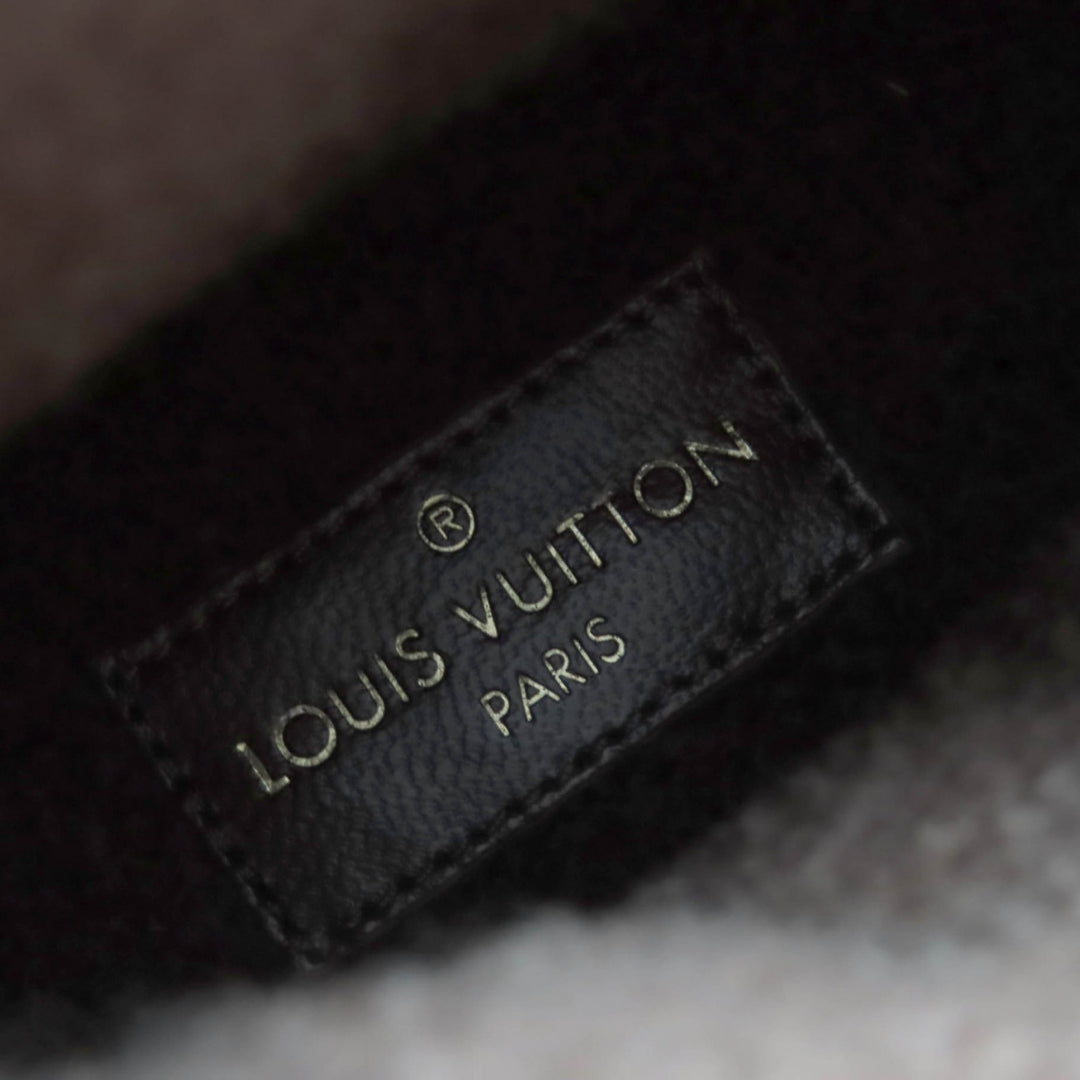 Excellent LOUIS VUITTON Ankle boots LV logo shearling boots Brown Mouton 36.5