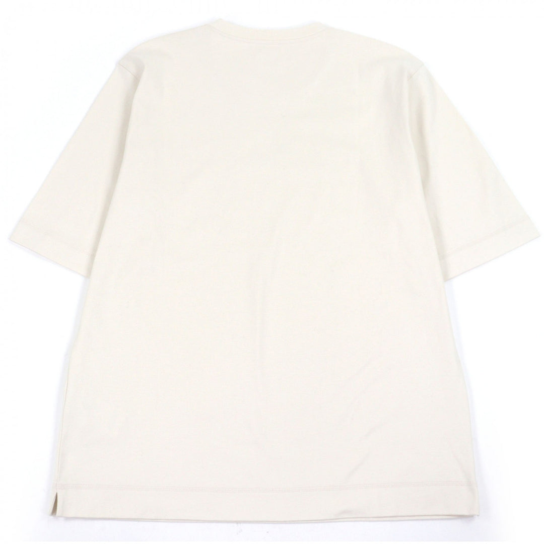Excellent FENDI Short sleeve T-shirt Logo embroidery embroidery Ivory cotton
