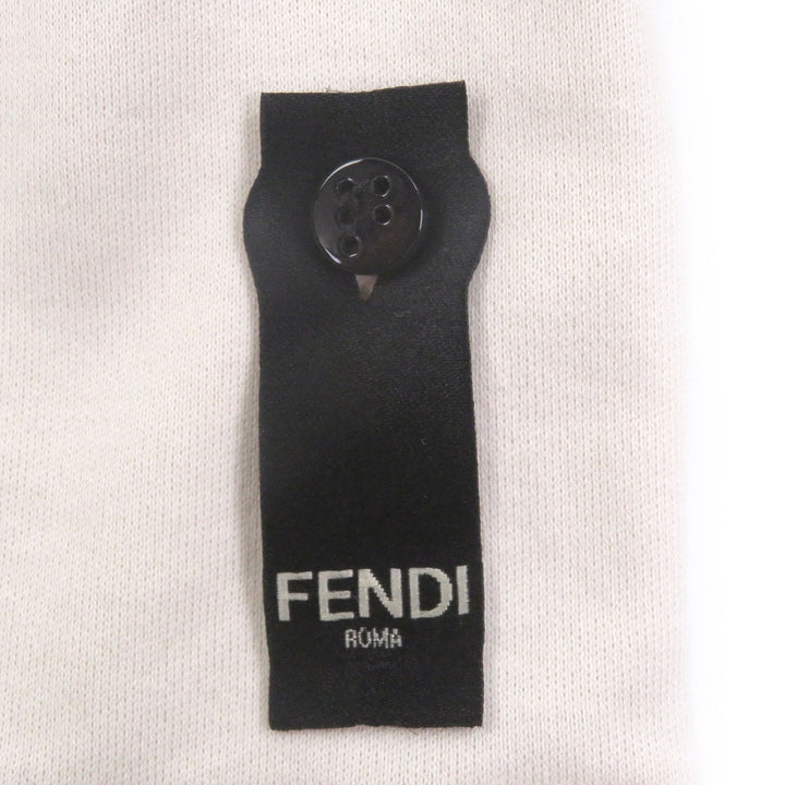 Excellent FENDI Short sleeve T-shirt Logo embroidery embroidery Ivory cotton