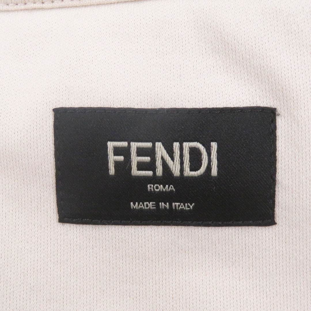 Excellent FENDI Short sleeve T-shirt Logo embroidery embroidery Ivory cotton