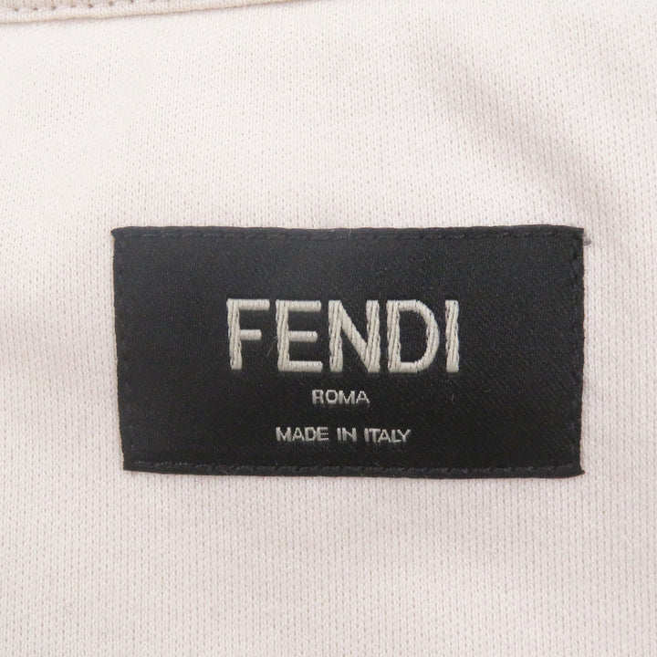 Excellent FENDI Short sleeve T-shirt Logo embroidery embroidery Ivory cotton
