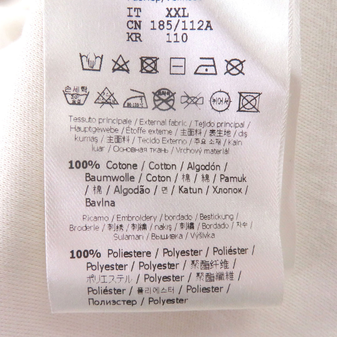 Excellent FENDI Short sleeve T-shirt Logo embroidery embroidery Ivory cotton
