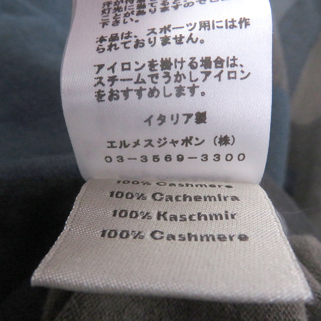 Excellent HERMES knit H logo motif, lightweight, long sleeves blue