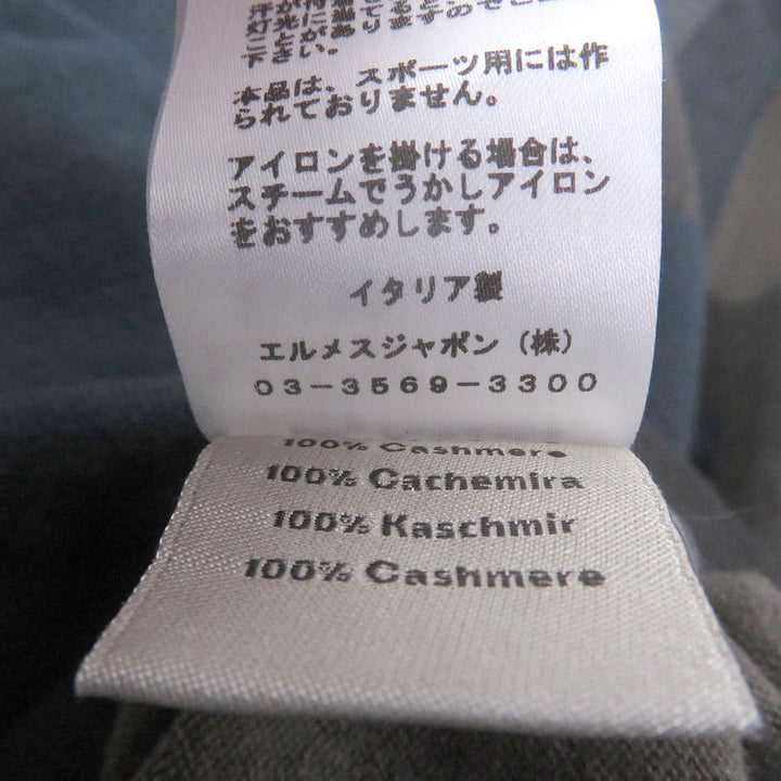 Excellent HERMES knit H logo motif, lightweight, long sleeves blue