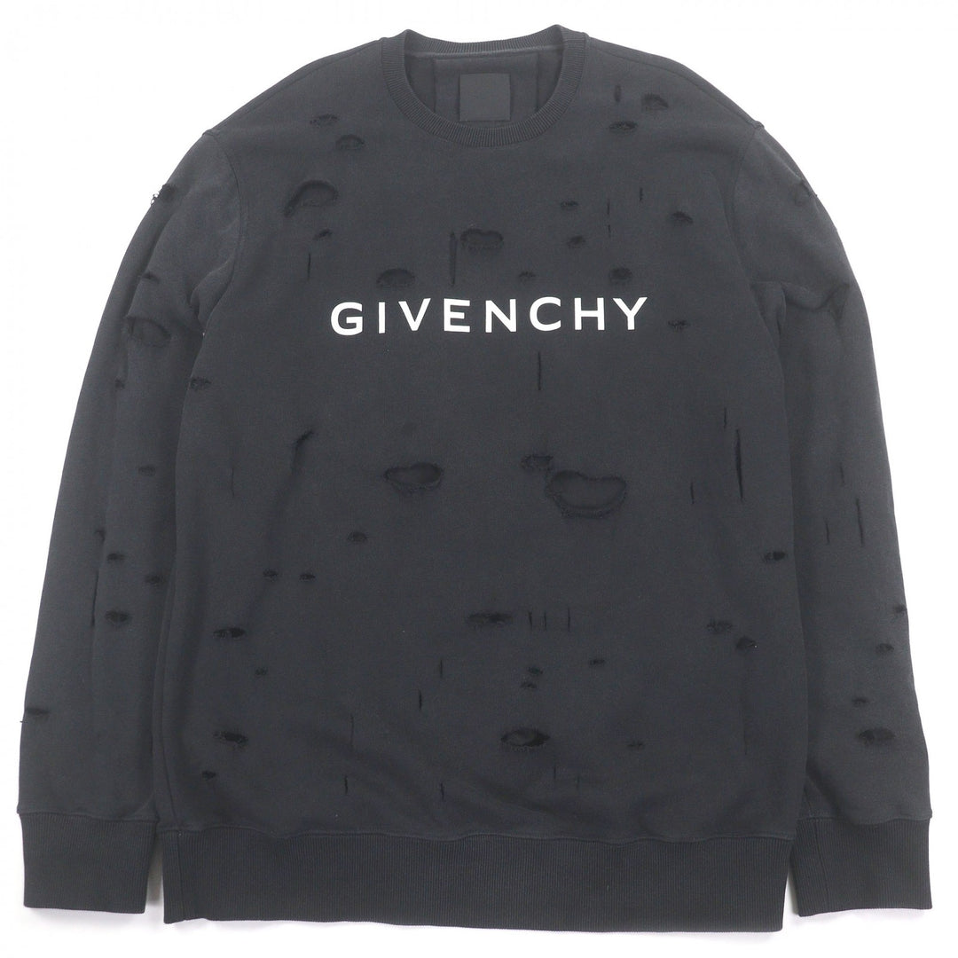 Great GIVENCHY sweat Destroyed logo print black cotton mens XL BMJ0KE3Y9W