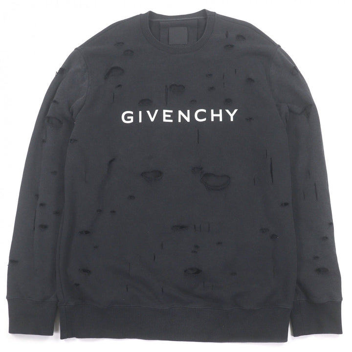 Great GIVENCHY sweat Destroyed logo print black cotton mens XL BMJ0KE3Y9W