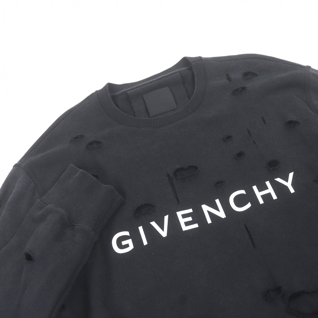 Great GIVENCHY sweat Destroyed logo print black cotton mens XL BMJ0KE3Y9W