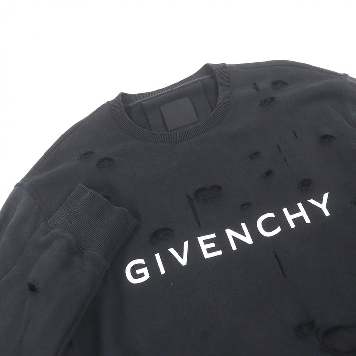 Great GIVENCHY sweat Destroyed logo print black cotton mens XL BMJ0KE3Y9W