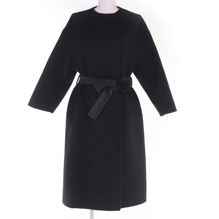Excellent Christian Dior coat Silk blend reversible double-face belted gray 40