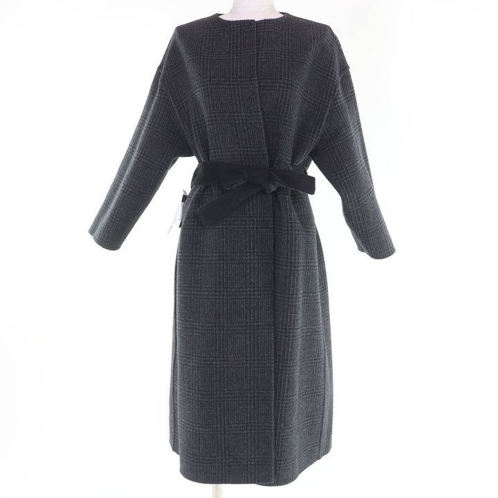 Excellent Christian Dior coat Silk blend reversible double-face belted gray 40