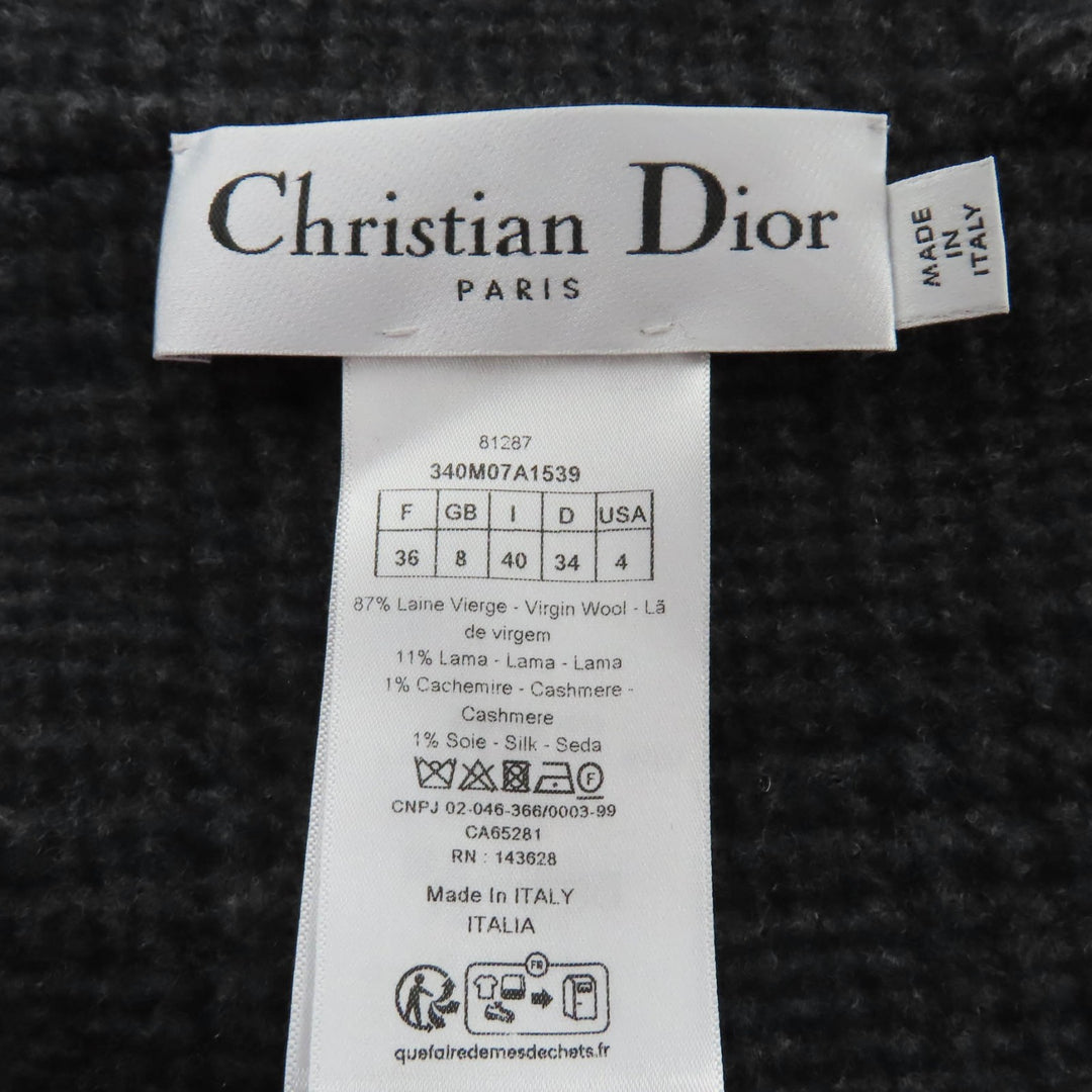 Excellent Christian Dior coat Silk blend reversible double-face belted gray 40