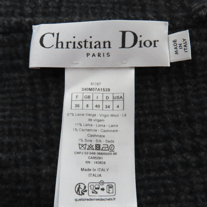 Excellent Christian Dior coat Silk blend reversible double-face belted gray 40