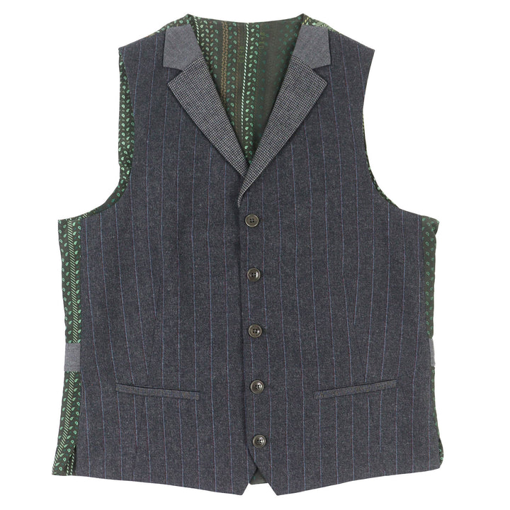 Great ETRO two-piece set Paisley Lining Pattern Stripe Single Jacket Gilet 44