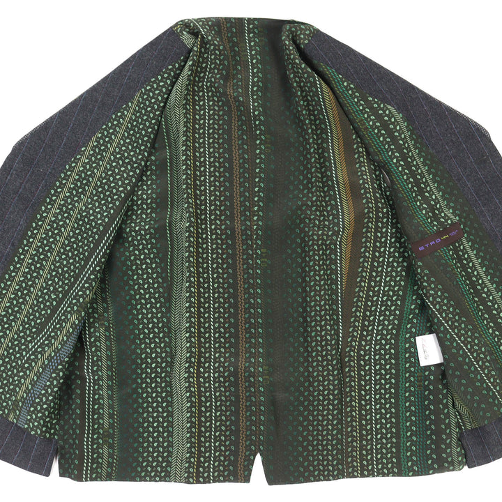 Great ETRO two-piece set Paisley Lining Pattern Stripe Single Jacket Gilet 44