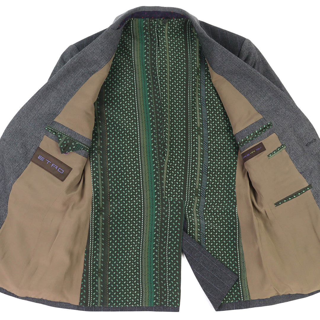Great ETRO two-piece set Paisley Lining Pattern Stripe Single Jacket Gilet 44