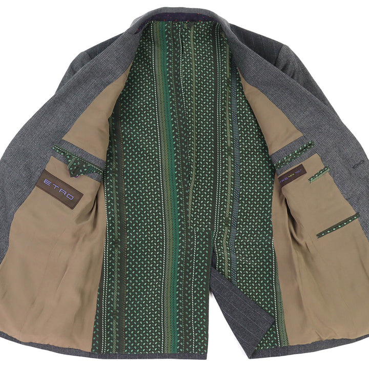 Great ETRO two-piece set Paisley Lining Pattern Stripe Single Jacket Gilet 44