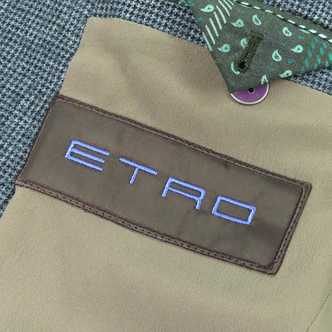 Great ETRO two-piece set Paisley Lining Pattern Stripe Single Jacket Gilet 44
