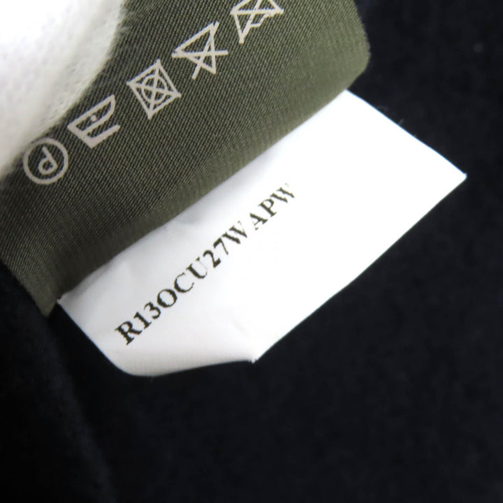 Great Berluti Chester coat Leather collar and cuffs Single Navy 44 R13OCU27W