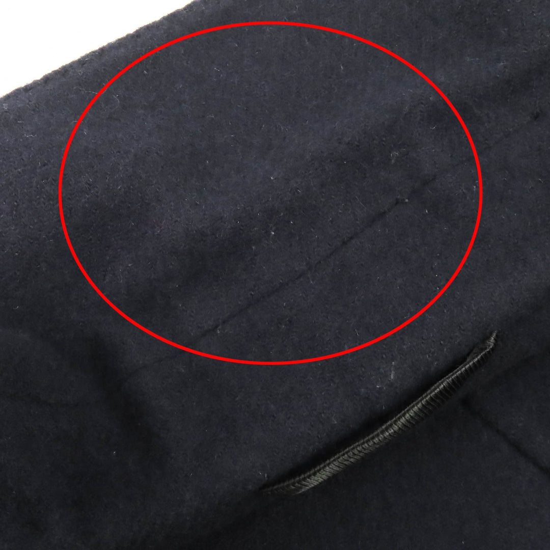Great Berluti Chester coat Leather collar and cuffs Single Navy 44 R13OCU27W