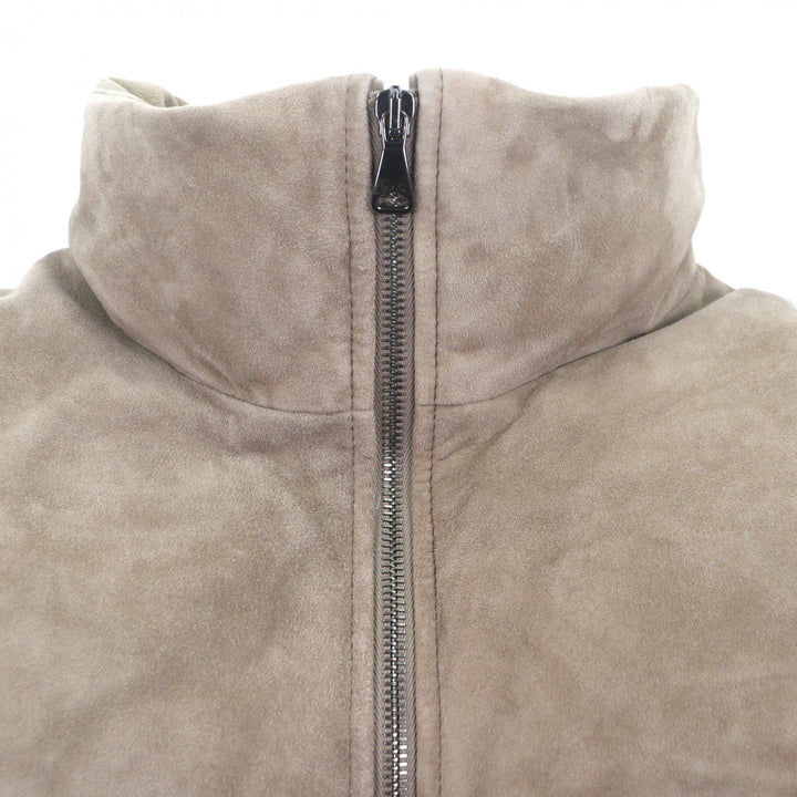 Great EMMETI Down vest double zip up beige Goat leather mens 48