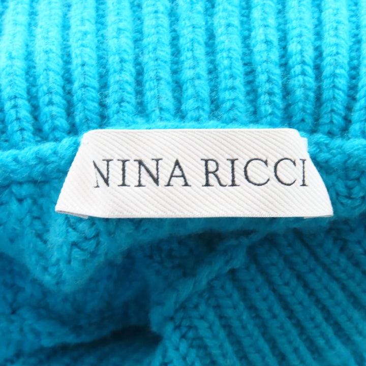 Great NINA RICCI knit blue wool Women M 3A-PU010-ML535