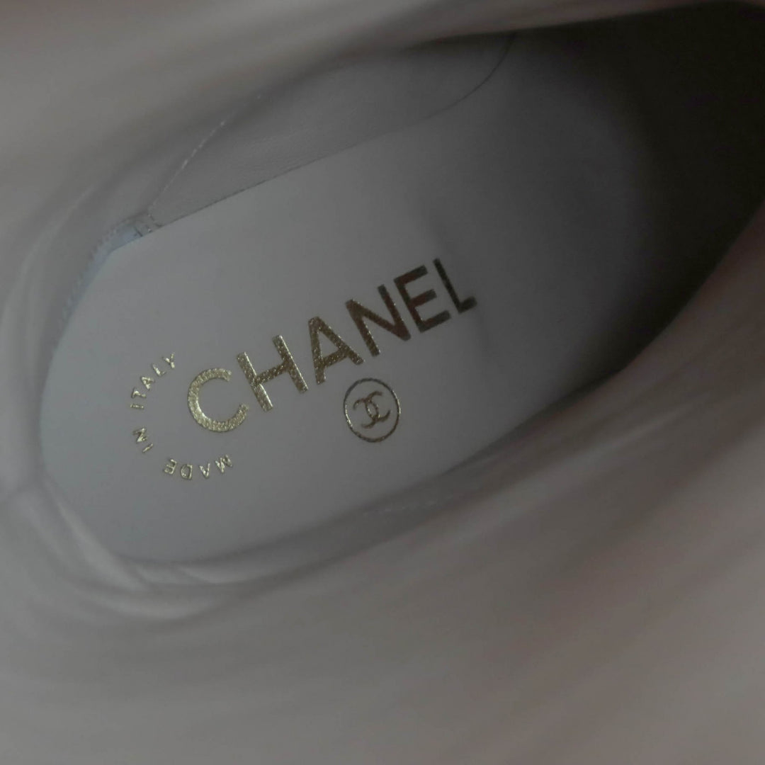 Excellent CHANEL Knee-high boots black leather Women 38 G32122